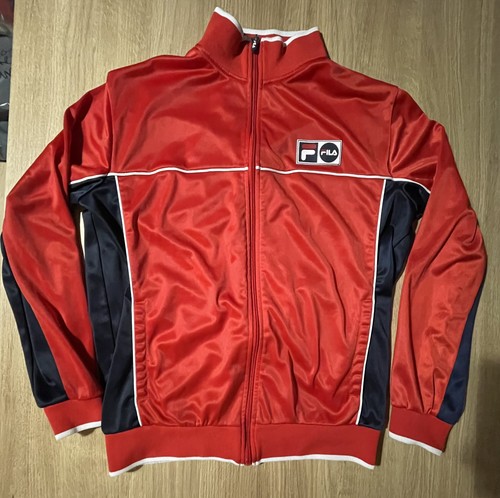Men red fila track top - red,