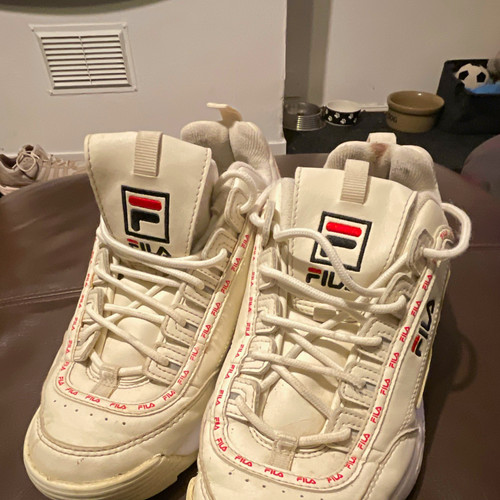 Fila white lace low top - lace-up,