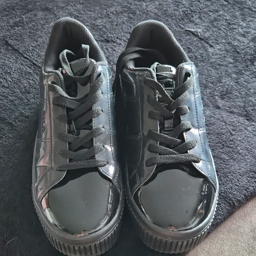 Fila black low top - black, lace-up