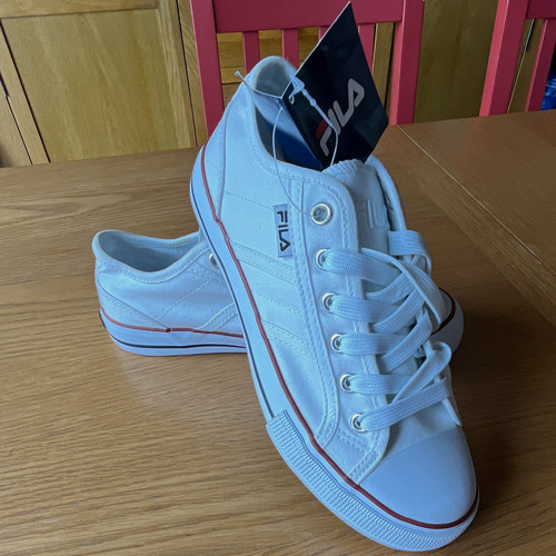 Fila white canvas low top - fila,