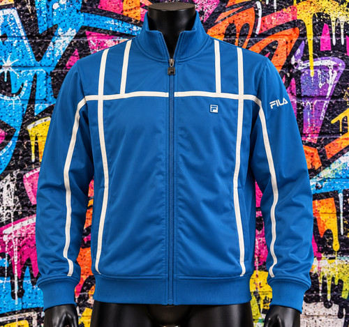 Mens fila track top - top, blue/white