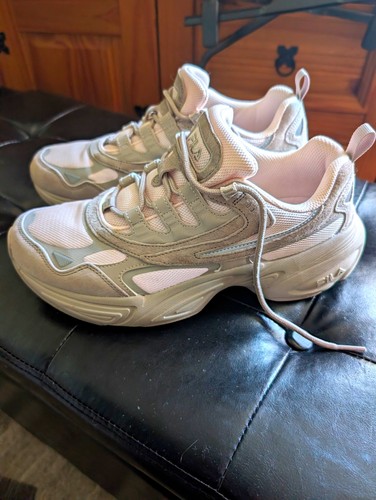 Fila grey white low top - top, lace